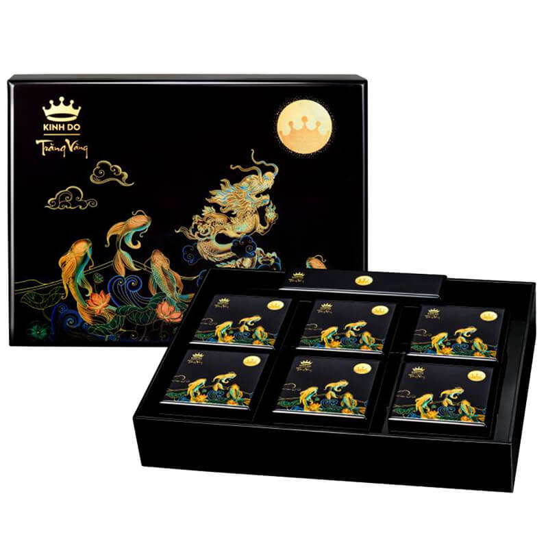 Kinh Đô 2025 - Trăng Vàng Black & Gold Kim Cương ( Hộp 6 bánh)